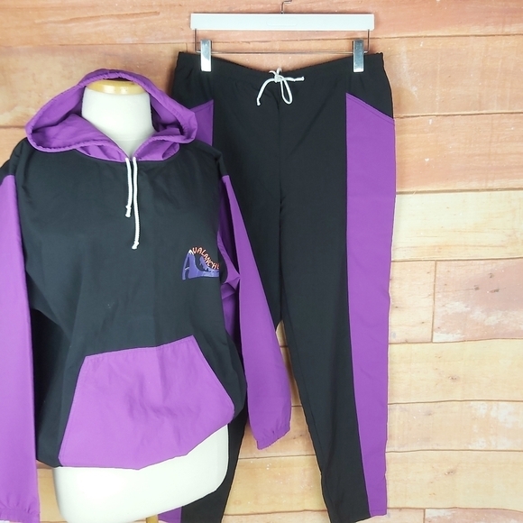 Vintage AVALANCHE Track Suit Hoodie Plus Track Pants Fully Lined Size La… - Picture 6 of 9